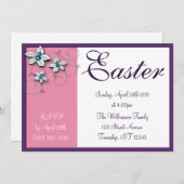 Prachtige, platte en roze feestdagen kaart (Voorkant / Achterkant)