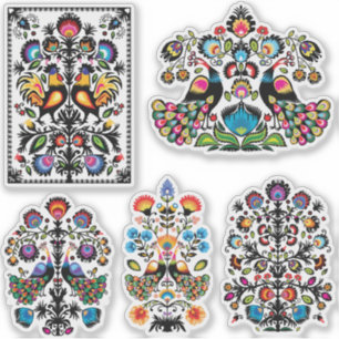 Prachtige pools folklore Wycinanki set-up 5 Sticker
