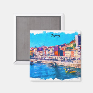 Prachtige Porto Portugal Panorama Uitzicht Waterve Magneet
