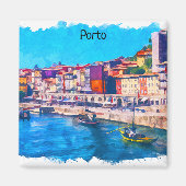 Prachtige Porto Portugal Panorama Uitzicht Waterve Magneet (Voorkant)