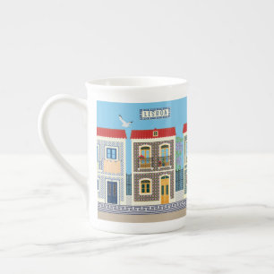 Prachtige Portugese huizen met tegels of azulejos Porselein Kop