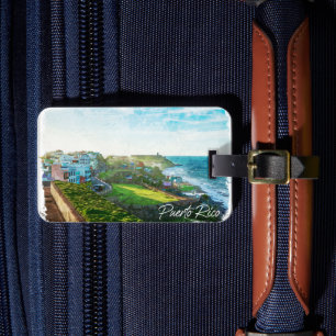 Prachtige Puerto Rico landschap reizen Bagagelabel