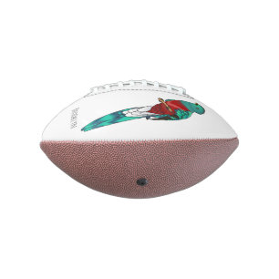 Prachtige quetzalvogel cartoonillustratie american football