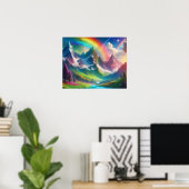 Prachtige Rainbow Fantasy Realm Poster (Thuiskantoor)