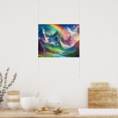 Prachtige Rainbow Fantasy Realm Poster (Keuken)
