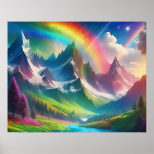 Prachtige Rainbow Fantasy Realm Poster