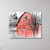 Prachtige Red Barn Canvas Afdruk (Voorkant)