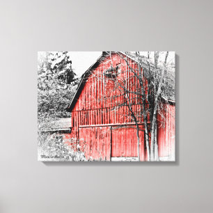 Prachtige Red Barn Canvas Afdruk