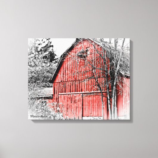 Prachtige Red Barn Canvas Afdruk (Voorkant)