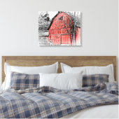 Prachtige Red Barn Canvas Afdruk (Insitu (Slaapkamer))