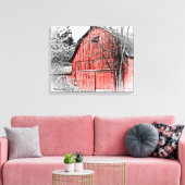Prachtige Red Barn Canvas Afdruk (Insitu (Woonkamer))