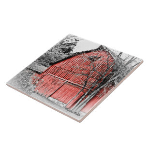 Prachtige Red Barn Tegeltje