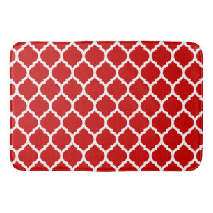 Prachtige Red- en White Moroccan Quatrefoil Patter Badmat
