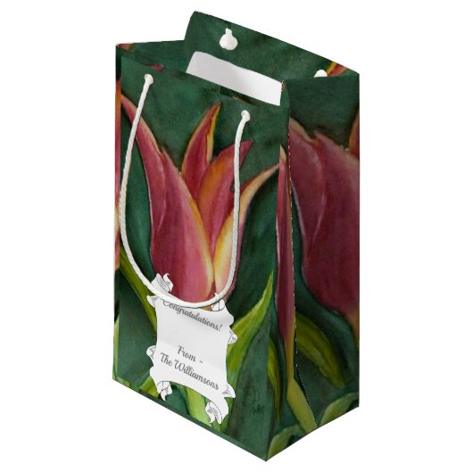 Prachtige Red Tulip Klein Cadeauzakje (Voorkant Gekanteld)