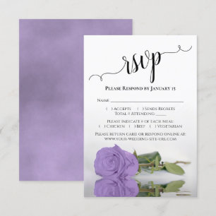 Prachtige reflecterende lavender Paars Roos bruilo RSVP Kaartje