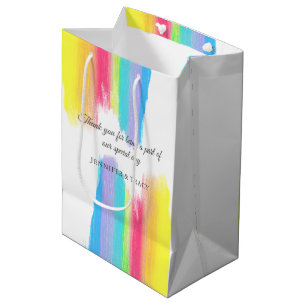 Prachtige regenboog - Aangepast LGBTQ-huwelijk Medium Cadeauzakje