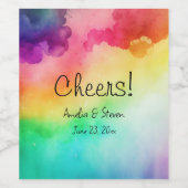 Prachtige regenboogkleuren Abstract design - Cheer Wijn Etiket (Enkel label)