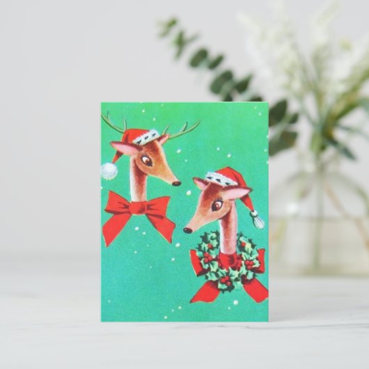 Prachtige rendierziekte uit de middeleeuwen briefkaart (Staand voorkant)