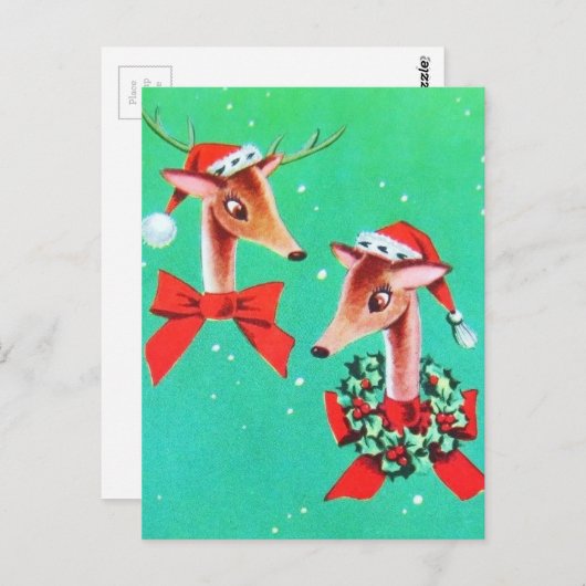 Prachtige rendierziekte uit de middeleeuwen briefkaart (Voorkant / Achterkant)