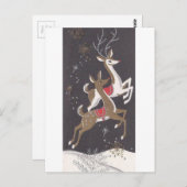 Prachtige rendierziekte uit de middeleeuwen briefkaart (Voorkant / Achterkant)