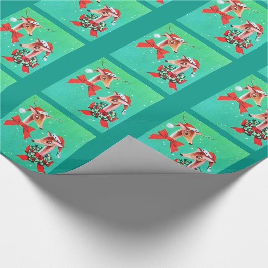 Prachtige rendierziekte uit de middeleeuwen cadeaupapier (Hoek)