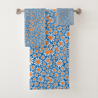 Prachtige Retro Daisy Pattern Bad Handdoek