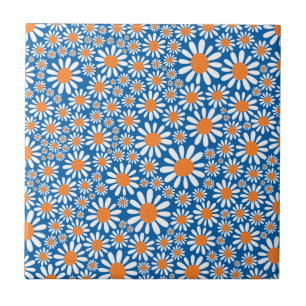 Prachtige Retro Daisy Pattern Tegeltje