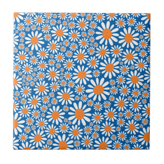 Prachtige Retro Daisy Pattern Tegeltje