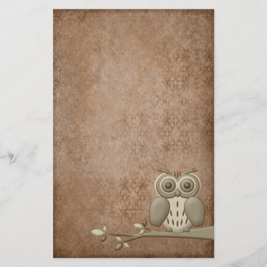 Prachtige  Retro Owl Stationery Briefpapier (Voorkant)