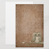 Prachtige  Retro Owl Stationery Briefpapier (Voorkant / Achterkant)