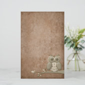 Prachtige  Retro Owl Stationery Briefpapier (Staand voorkant)