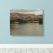 Prachtige rivier Stromen in de woestijn met landbo Canvas Afdruk (Insitu (Houten vloer))