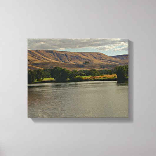 Prachtige rivier Stromen in de woestijn met landbo Canvas Afdruk (Voorkant)