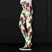 Prachtige rode rozen en klassieke handschrift leggings