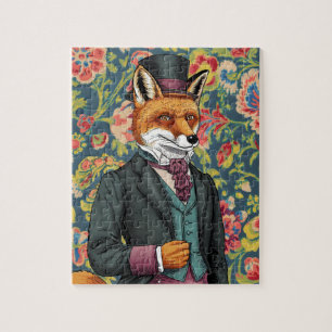 Prachtige rode vos in een pak legpuzzel