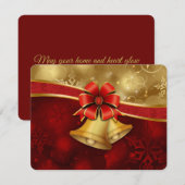 Prachtige Rood Gouden Kerstkaart (Voorkant / Achterkant)