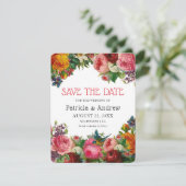 Prachtige Roos Bloemenbruiloft Save The Date (Staand voorkant)