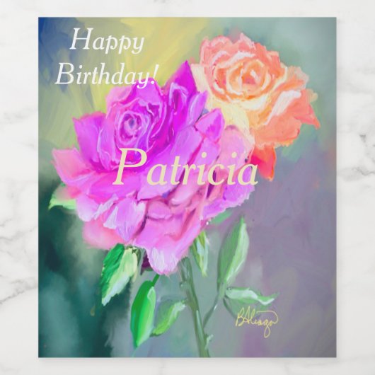 Prachtige Roos Essentials voor speciale gelegenhed Wijn Etiket (Enkel label)