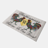 Prachtige Rooster Roost Welkom Deur Mat (Schuin)