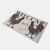 Prachtige Rooster Roost Welkom Deur Mat (Schuin)