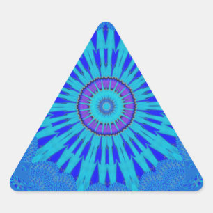 Prachtige Royal Blue Mandala Art Print Driehoek Sticker