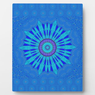 Prachtige Royal Blue Mandala Art Print Fotoplaat
