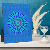 Prachtige Royal Blue Mandala Art Print Fotoplaat (Zijkant)