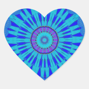 Prachtige Royal Blue Mandala Art Print Hart Sticker