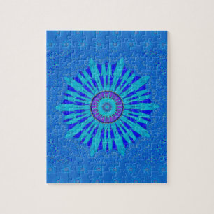 Prachtige Royal Blue Mandala Art Print Legpuzzel