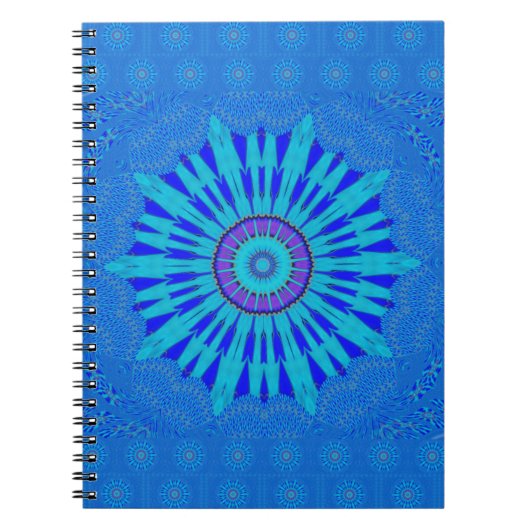 Prachtige Royal Blue Mandala Art Print Notitieboek (Voorkant)