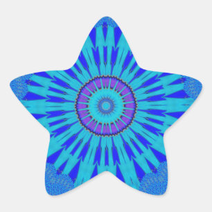 Prachtige Royal Blue Mandala Art Print Ster Sticker