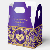 Prachtige Royal Paarse en Gold 50e Jubileum Bedankdoosjes (Geopend)