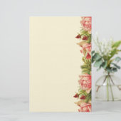 Prachtige roze abrikoze Rozen Elegant Briefpapier (Staand voorkant)