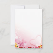 prachtige roze achtergrond met gouden florale rand kaart (Achterkant)